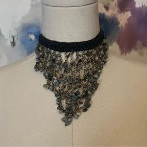 Stone& metal choker